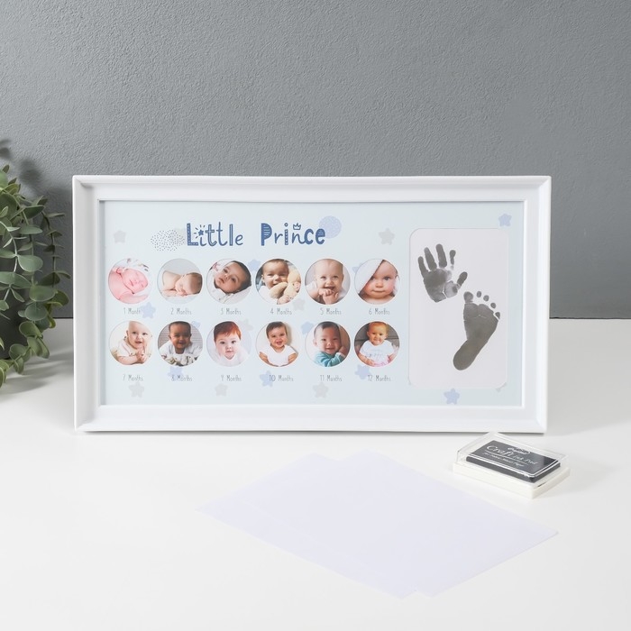 Фоторамка на 12 фото 3х3 см с штемп.подушкой Фоторамка на 12 фото 3х3 см с штемп.подушкой "Маленький принц" белая 2х38х20 см