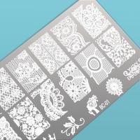 Диск для стемпинга металлический &laquo;Кружево&raquo;, 6 &times; 12 см