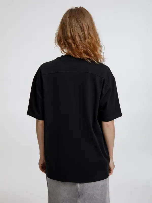 Футболка оверсайз унисекс Sideline, черная, размер XS/S