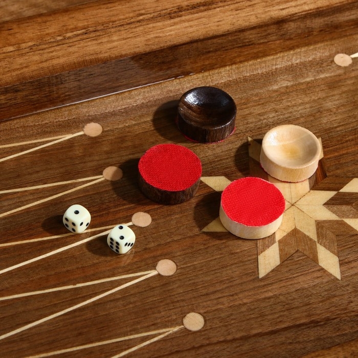 Настольная игра 2 в 1 &laquo;Звезда 9&raquo;: 50х25 см, ручная работа, массив ореха, Иран