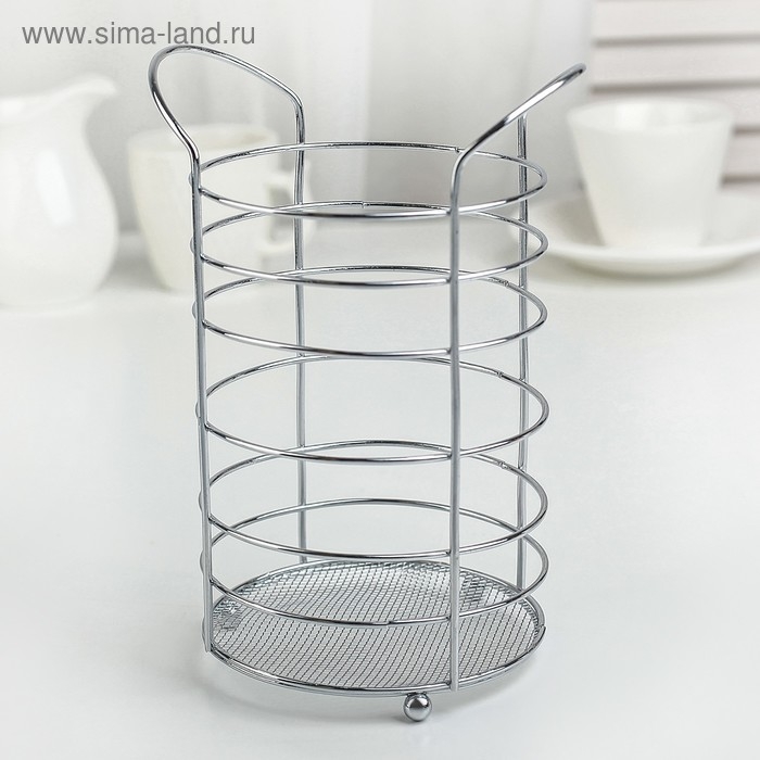 Сушилка для столовых приборов Доляна, 10&times;10&times;18 см, цвет хром