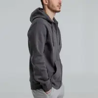 Толстовка на молнии с капюшоном унисекс King, темно-серая, размер 3XL