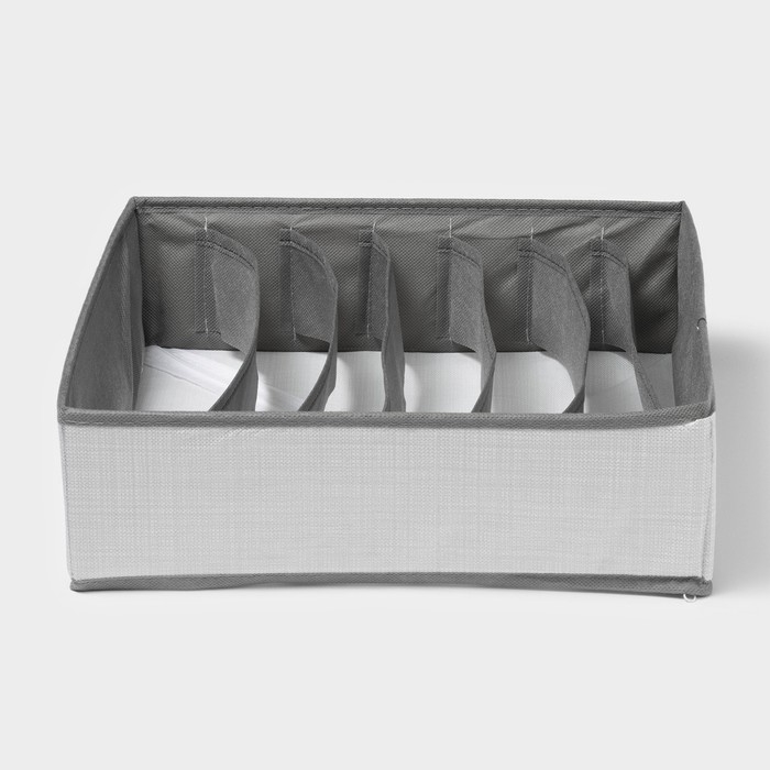 Органайзер для хранения белья &laquo;Нить&raquo;, 7 ячеек, 33&times;32&times;10 см, цвет серый