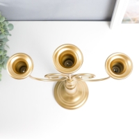 Подсвечник металл на 3 свечи "Канделябр. Завитки" золотой 43х24х11,5 см Подсвечник металл на 3 свечи "Канделябр. Завитки" золотой 43х24х11,5 см