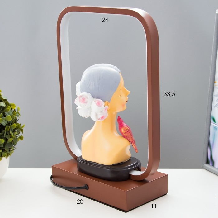 Настольная лампа "Девушка" LED 15Вт коричневый  24х10х34 см RISALUX