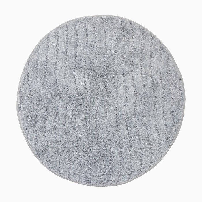 Ковер Этель "Waves" &Oslash; 100 см, серый,  70% хлопок, 30% п/э, 1500 г/м2