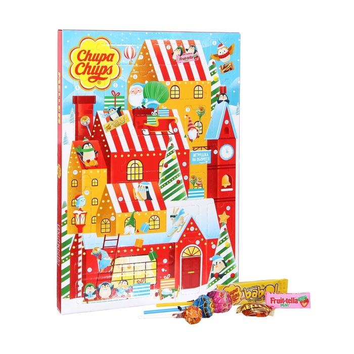 Новогодний Адвент Календарь Chupa Chups, Fruittella и Meller, 224 г