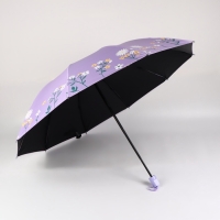 Зонт механический &laquo;Цветы&raquo;, 10 спиц, 4 сложения, R = 51/60 см, D = 120 см, цвет МИКС