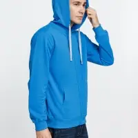 Толстовка на молнии с капюшоном Siverga, бирюзовая, размер XXL