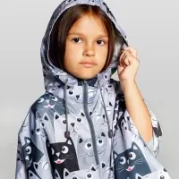 Дождевик-пончо детский AquaStop Kids на заказ, разноцветный,6-8 лет