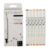 Набор художественных маркеров 6 цветов SKETCH&ART "Портрет" Набор художественных маркеров 6 цветов SKETCH&ART "Портрет"
