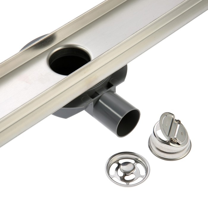 Трап ZEIN, c флaнцeм свободного вращения 360&deg;, 7х120 см, d=40/50 мм, нерж. сталь, сатин