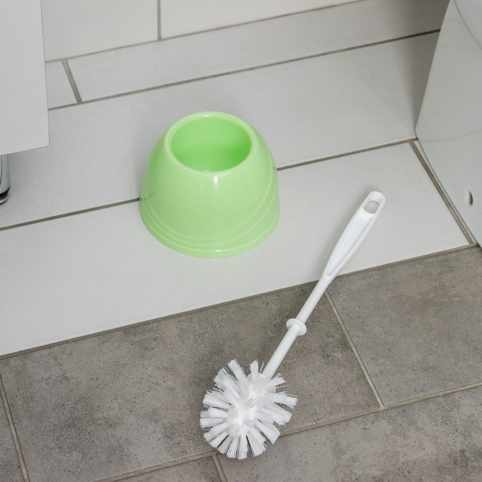 Ёршик для унитаза с подставкой BEROSSI Aqua, 13&times;13&times;36 см, цвет салатовый