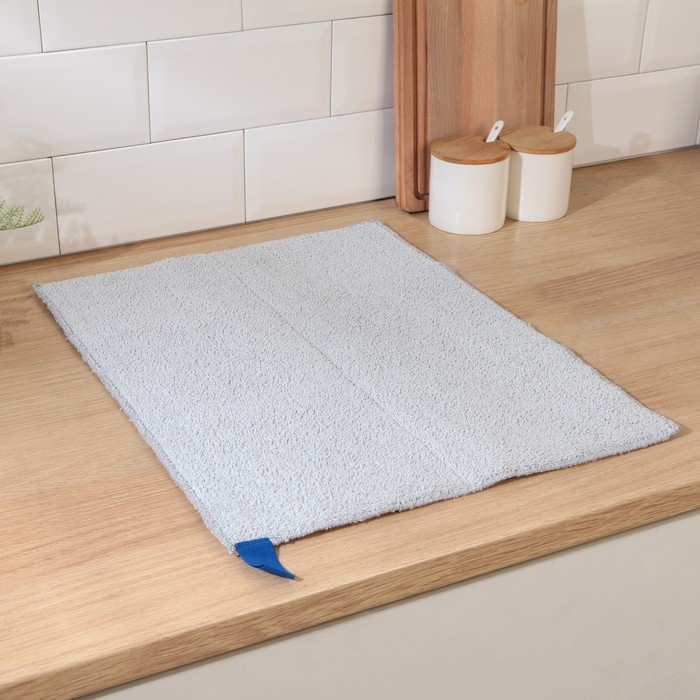 Коврик для сушки посуды Доляна &laquo;Лофт&raquo;, 38&times;50 см, микрофибра, цвет светло-серый