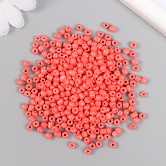 Бисер стекло 6/0 Бисер стекло 6/0 "Лососевый" яркий 450 гр