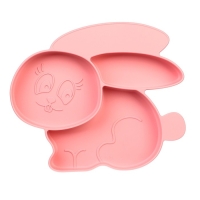 Силиконовая детская тарелка &laquo;Зайка&raquo; с секциями, цвет МИКС