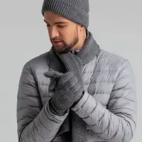 Перчатки Bernard, серый меланж, размер S/M