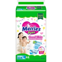 Подгузники-трусики Merries Good Skin, L 9-14 кг, 44 шт Подгузники-трусики Merries Good Skin, L 9-14 кг, 44 шт