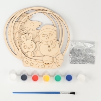 Роспись по дереву на новый год &laquo;Веселая зима&raquo;, новогодний набор для творчества