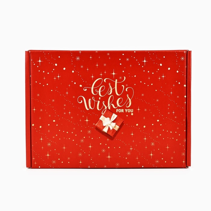 Коробка подарочная новогодняя складная &laquo;С наилучшими пожеланиями&raquo;, 30.7 х 22 х 9.5 см, Новый год