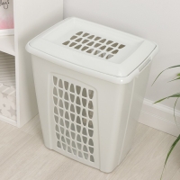 Корзина бельевая с крышкой &laquo;Молетта&raquo;, 45 л, 43&times;32&times;48 см, цвет светло-серый