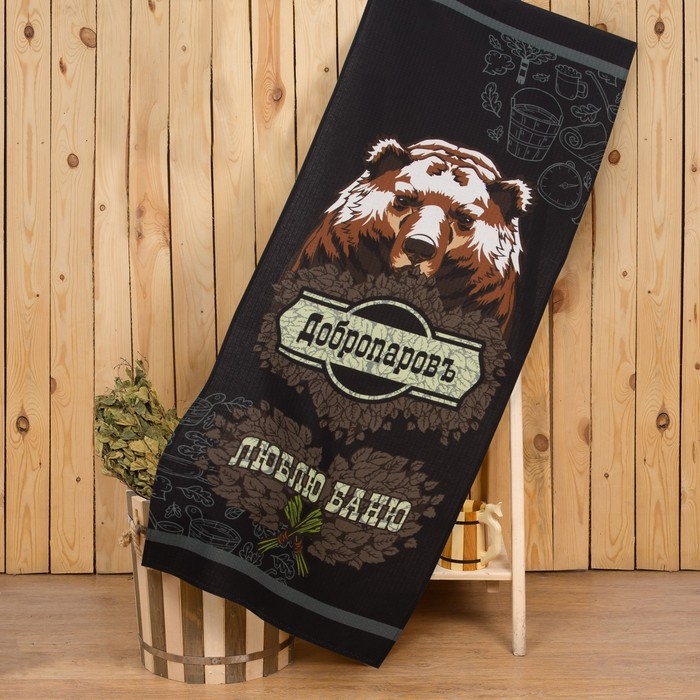 Полотенце Полотенце "Люблю баню" 60х146 см, 100% хлопок 160гр/м2
