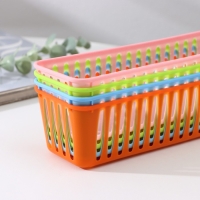 Корзина для хранения Доляна &laquo;Вертикаль&raquo;, пластик, 25&times;7&times;6 см, цвет МИКС