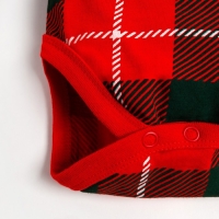 Набор: боди, штанишки и шапочка Крошка Я &laquo;Клетка&raquo;, рост 62-68 см