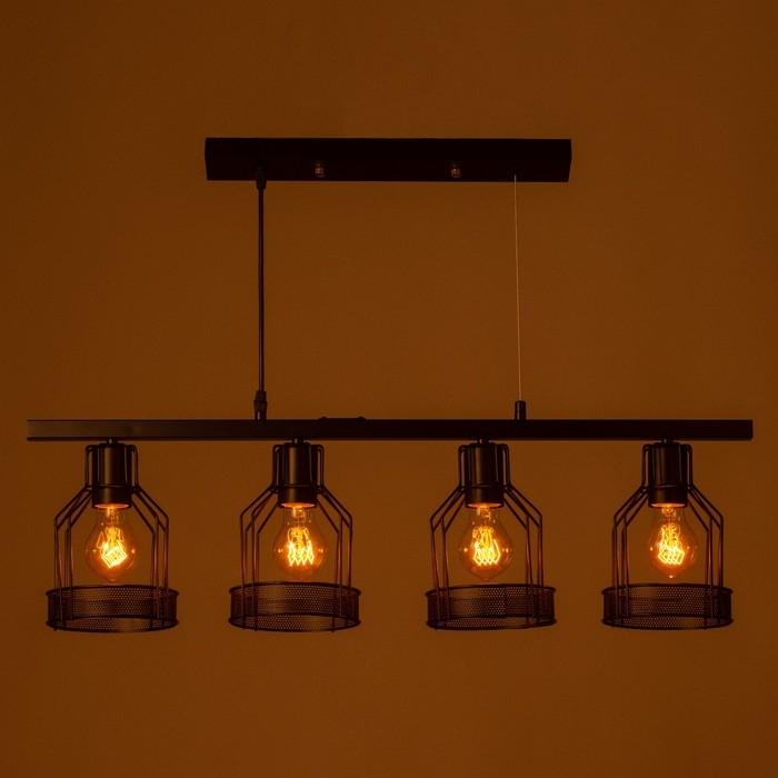 Светильник "Генри" 4хЕ27 40Вт черный 78х14,5х23-123 см