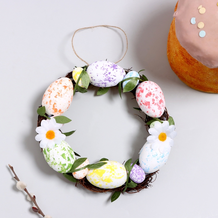 Пасхальный декор «Венок с ромашками» 20 × 20 × 4 см Пасхальный декор «Венок с ромашками» 20 × 20 × 4 см