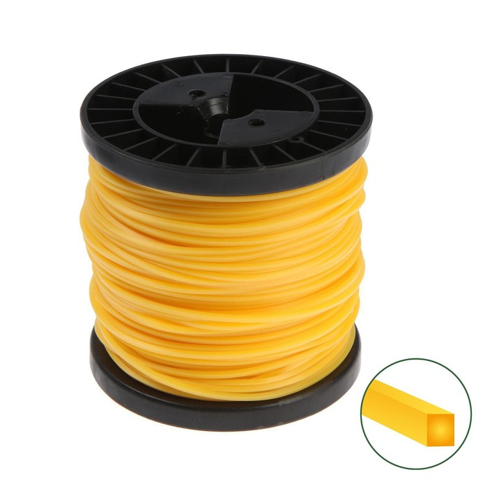 Леска для триммера ТУНДРА, сечение квадрат, d=3 мм, 80 м, нейлон Леска для триммера ТУНДРА, сечение квадрат, d=3 мм, 80 м, нейлон