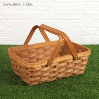 Корзинка &laquo;Лукошко&raquo;, 31,5&times;21,5&times;12/25,5 см, орех, шпон