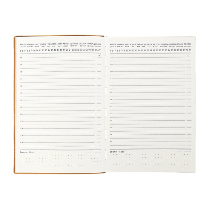 Ежедневник недатир А5 160л ESCALADA, мяг обл, иск кож, тис ф, ляс, кр бл 70г/м2, бежевый