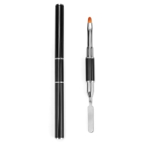 Кисть-шпатель для акрил-геля, лепесток, 14 см, d - 6 × 9 мм, цвет чёрный/серебристый Кисть-шпатель для акрил-геля, лепесток, 14 см, d - 6 × 9 мм, цвет чёрный/серебристый