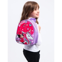 Рюкзак детский, на молнии, 23 см х 10 см х 27 см "Magic",  Минни и единорог