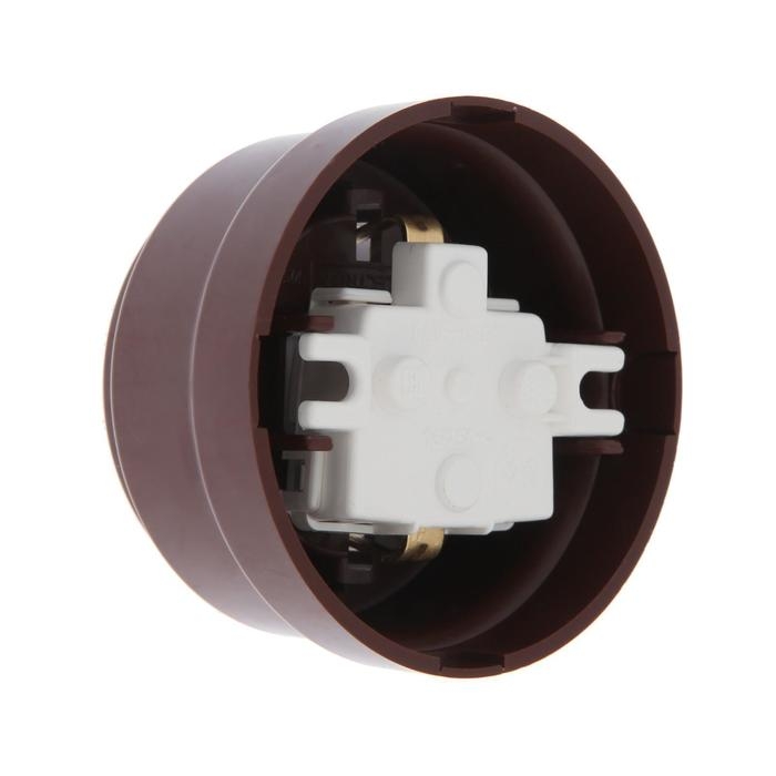 Розетка BYLECTRICA Ретро РА16-0202, 16А, одномест., наруж., с з/к, без крышки, IP20, корич. Розетка BYLECTRICA Ретро РА16-0202, 16А, одномест., наруж., с з/к, без крышки, IP20, корич.