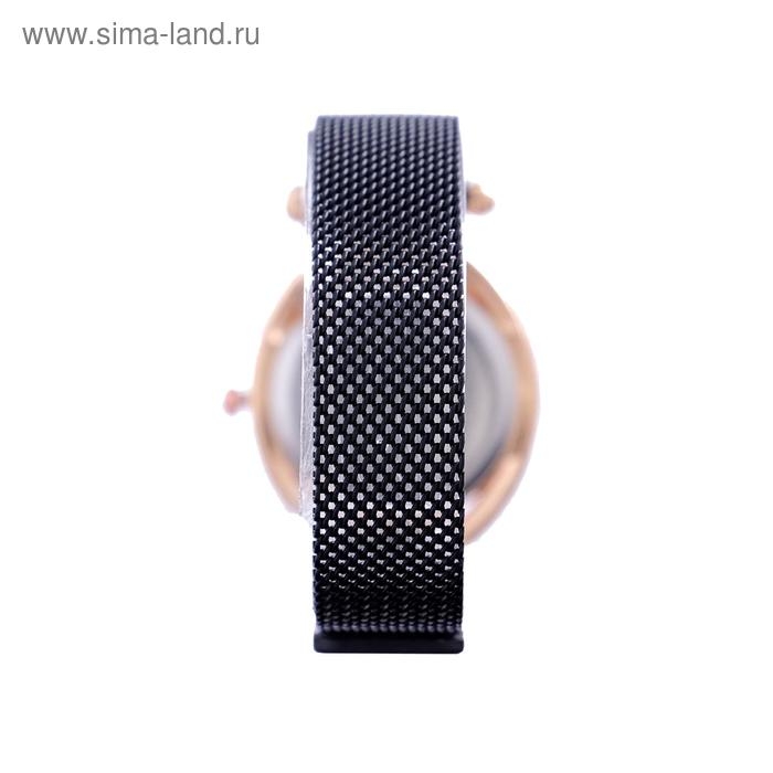 Часы наручные кварцевые женские "Пэрис", d-2.5 см, черные