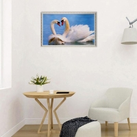 Картина "Лебеди" 67х107 см рамка МИКС