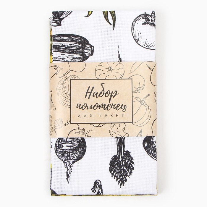 Набор полотенец кух. Доляна Набор полотенец кух. Доляна "Овощи" 35х60 см - 2шт, 100% хл