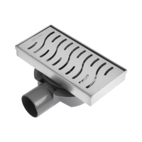 Трап AFLORN AF20410-20,d=50 мм,горизонтальный,c флaнцeм своб.вращ.360&deg;,100х200мм,нерж.сталь