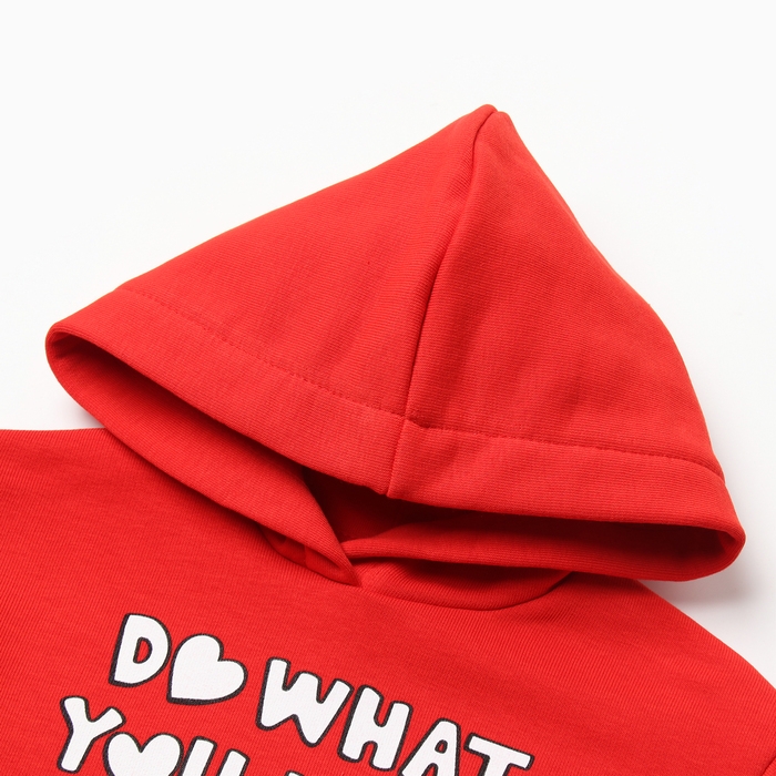 Джемпер с капюшоном Крошка Я Love, рост 80-86 см, красный