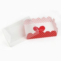 Коробка для кондитерских изделий с PVC крышкой &laquo;С любовью&raquo;, 20 х 30 х 8 см