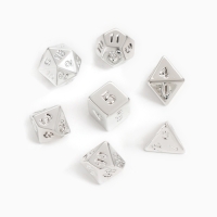 Набор кубиков для D&D (Dungeons and Dragons, ДнД) "Время игры", серия: D&D, 7 шт, серебро Набор кубиков для D&D (Dungeons and Dragons, ДнД) "Время игры", серия: D&D, 7 шт, серебро