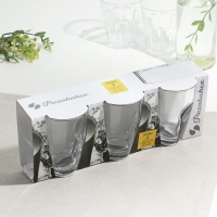 Набор стаканов стеклянный &laquo;Снэп&raquo;, 260 мл, 3 шт, серый пластиковый аксессуар