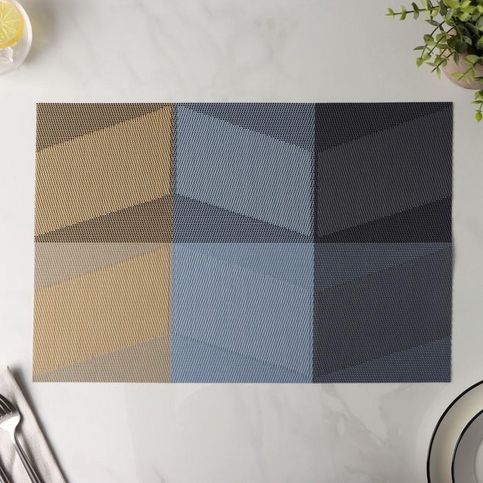 Салфетка сервировочная на стол &laquo;Пудра&raquo;, 45,5&times;30 см, цвет бежево-синий