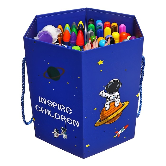 Набор для рисования, с раскраской, синий Набор для рисования, с раскраской, синий