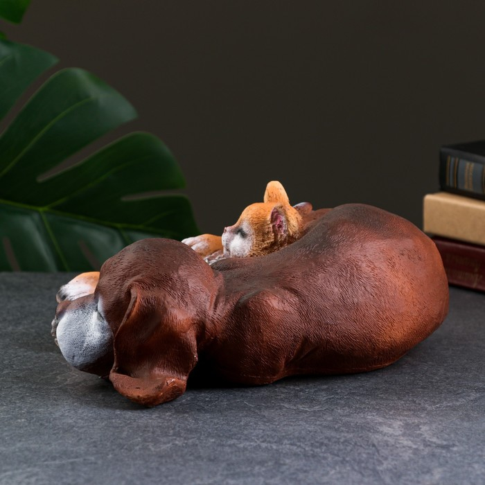 Садовая фигура Садовая фигура "Лучшие друзья" 23х27х11см, рыжий и коричневый