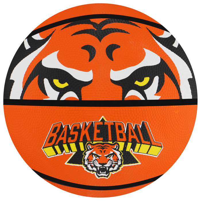 Баскетбольный мяч ONLYTOP &laquo;Тигр&raquo;, клееный, 8 панелей, р. 7, резина, резиновая камера