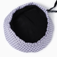 Берет в клетку, цвет серый, р-р 56см