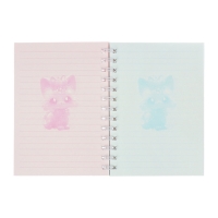 Записная книжка подарочная на гребне 80л,линия, цветной блок,обложка ПВХ 3D Кошка(17,6х13,5см)   105